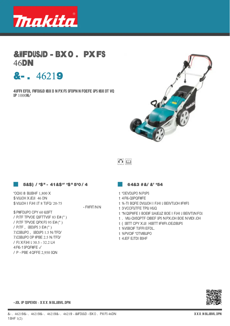 Page n°1 - Fiche technique Makita ELM4621X