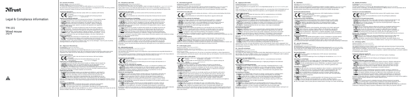 Page 1 de la notice Manuel utilisateur Trust TM-101