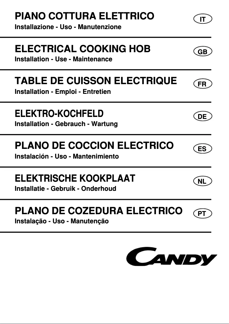 Page 1 de la notice Manuel utilisateur Candy PDE32X