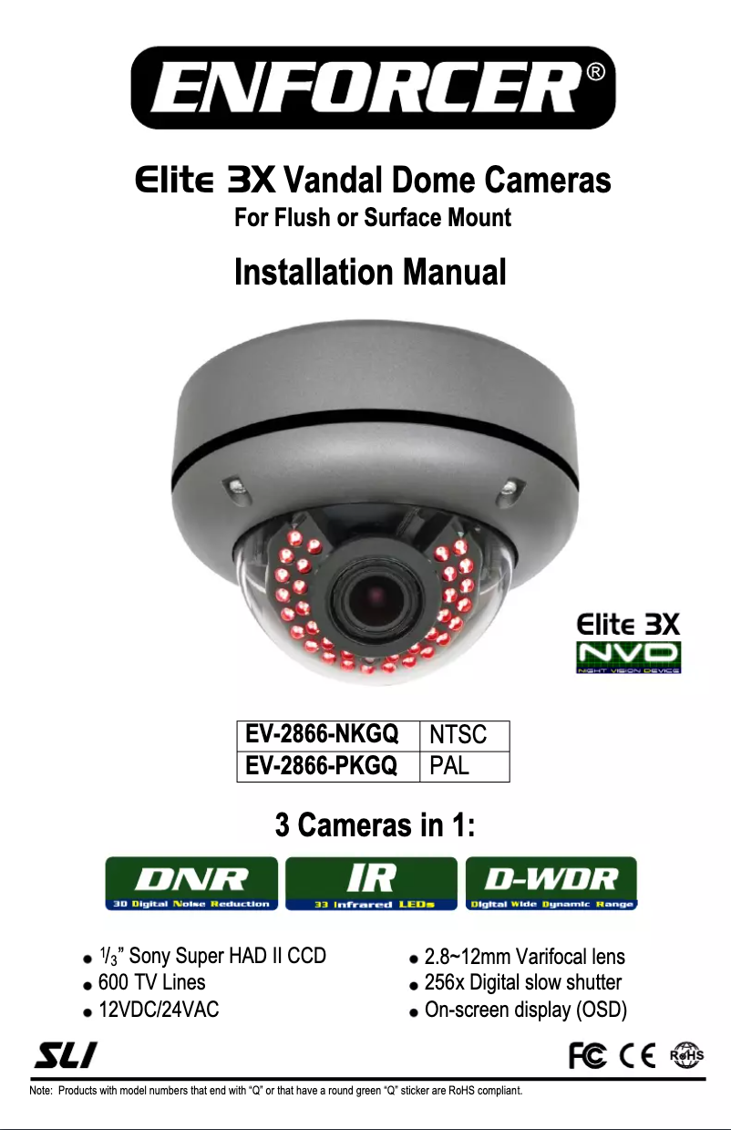 Page 1 de la notice Manuel utilisateur Enforcer Elite EV-2866-NKGQ