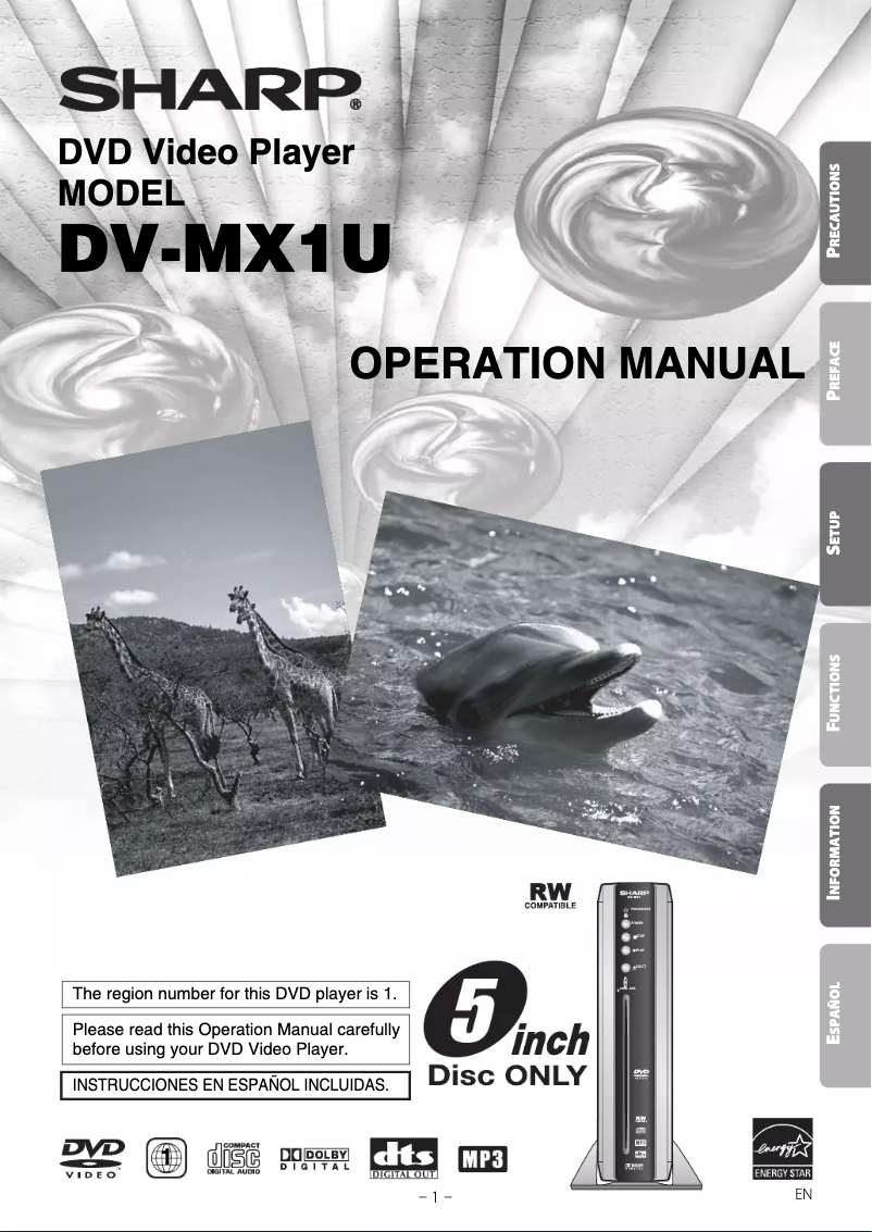 Image de la première page du manuel de l'appareil DV-MX1U