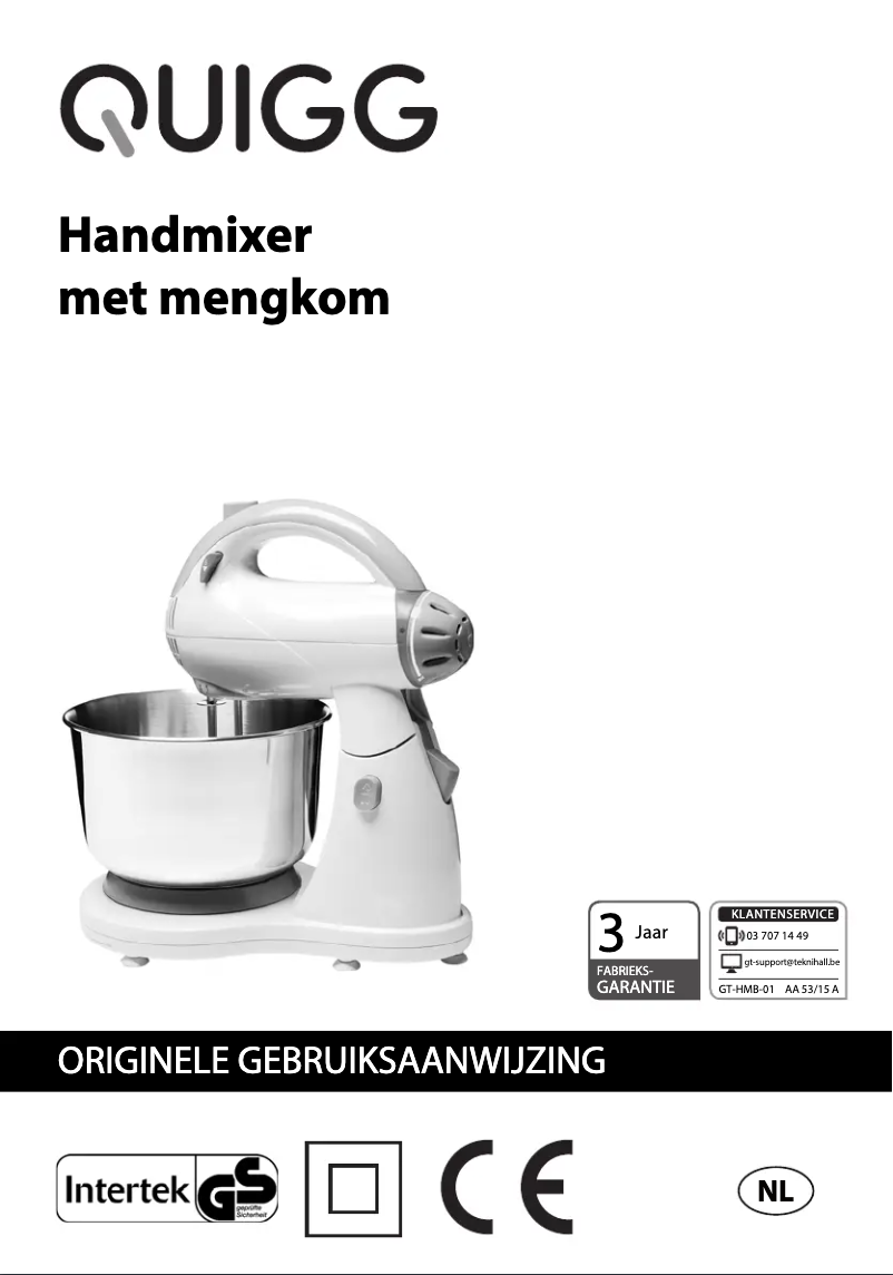 Page 1 de la notice Manuel utilisateur Quigg GT-HMB-01