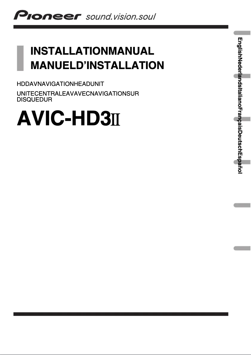 Image de la première page du manuel de l'appareil AVIC-HD3 II