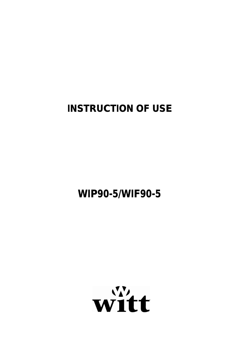 Page 1 de la notice Manuel utilisateur Witt WIF90-5