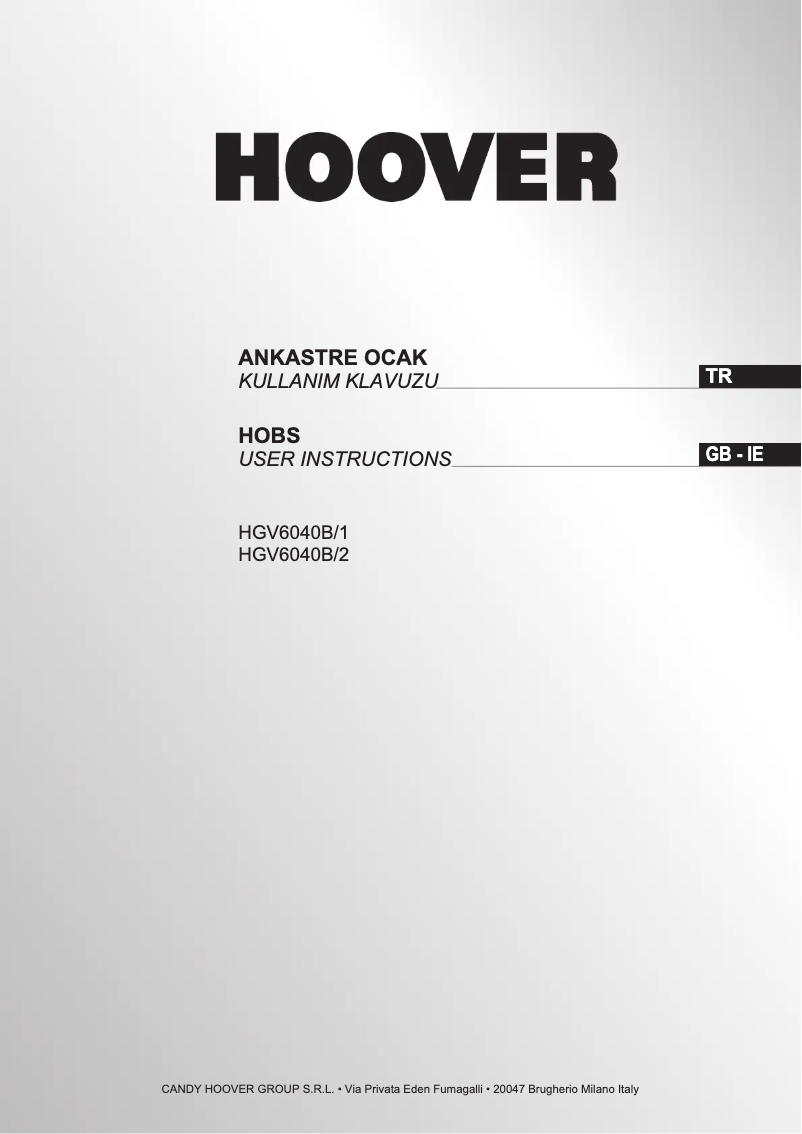 Page n°1 - Manuel utilisateur Hoover HGV 640 B/1