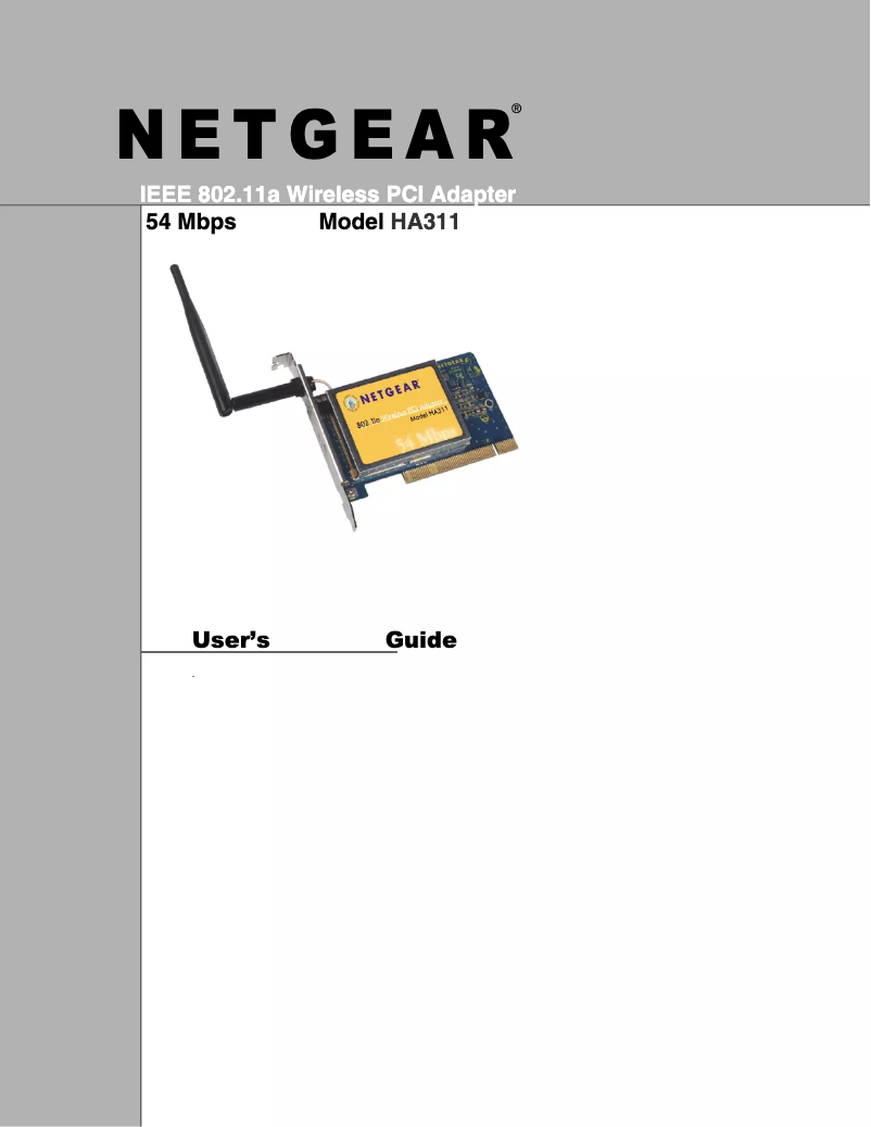 Page n°1 - Manuel utilisateur Netgear HA311