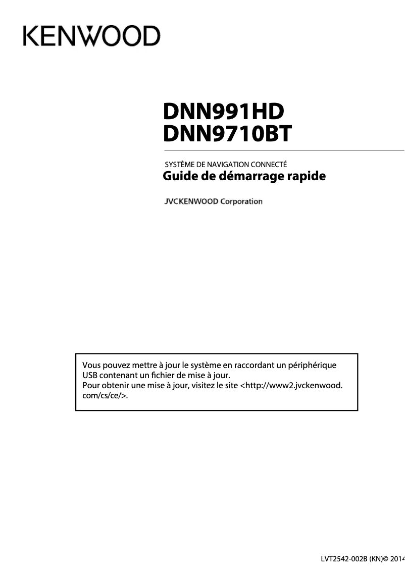 Page n°1 - Guide de démarrage rapide Kenwood DNN991HD