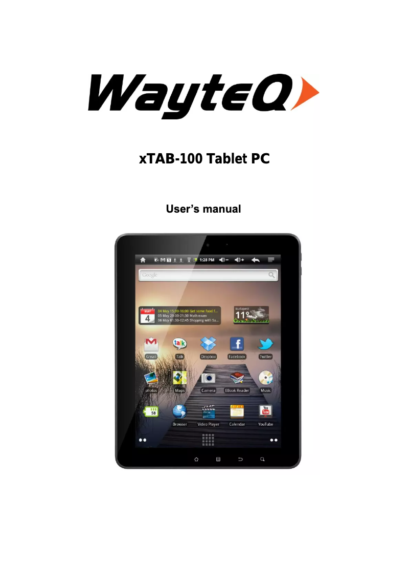 Image de la première page du manuel de l'appareil XTab 100