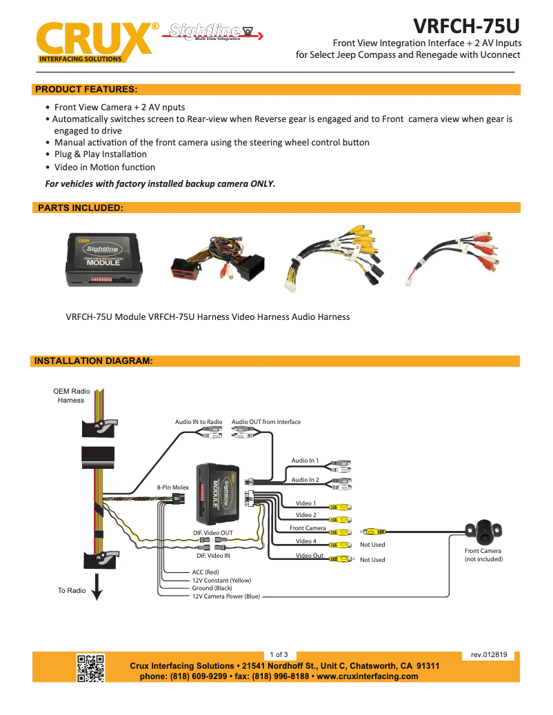 Page 1 of the manual User Manual CRUX VRFCH-75U