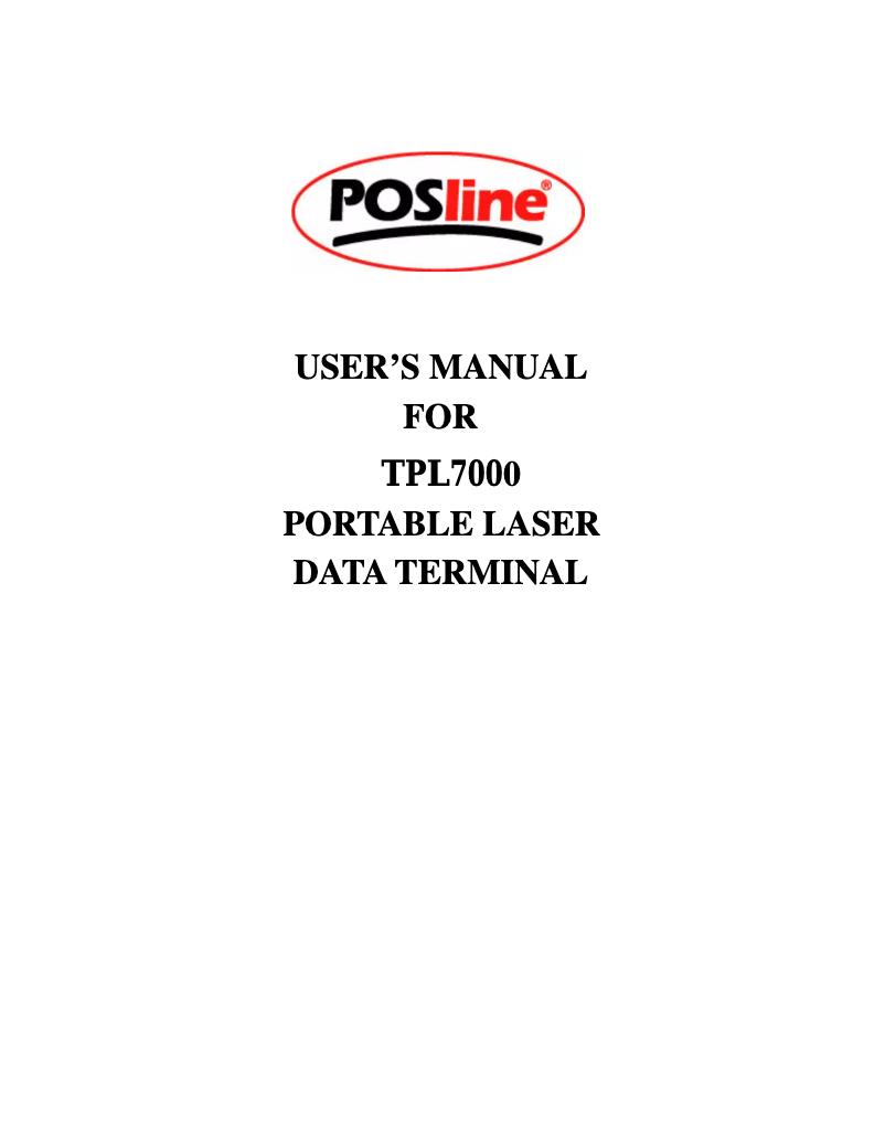 Page n°1 - Manuel utilisateur POSline TPL7000