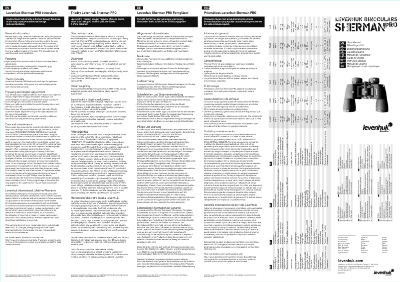 Image de la première page du manuel de l'appareil Sherman PRO 12x50