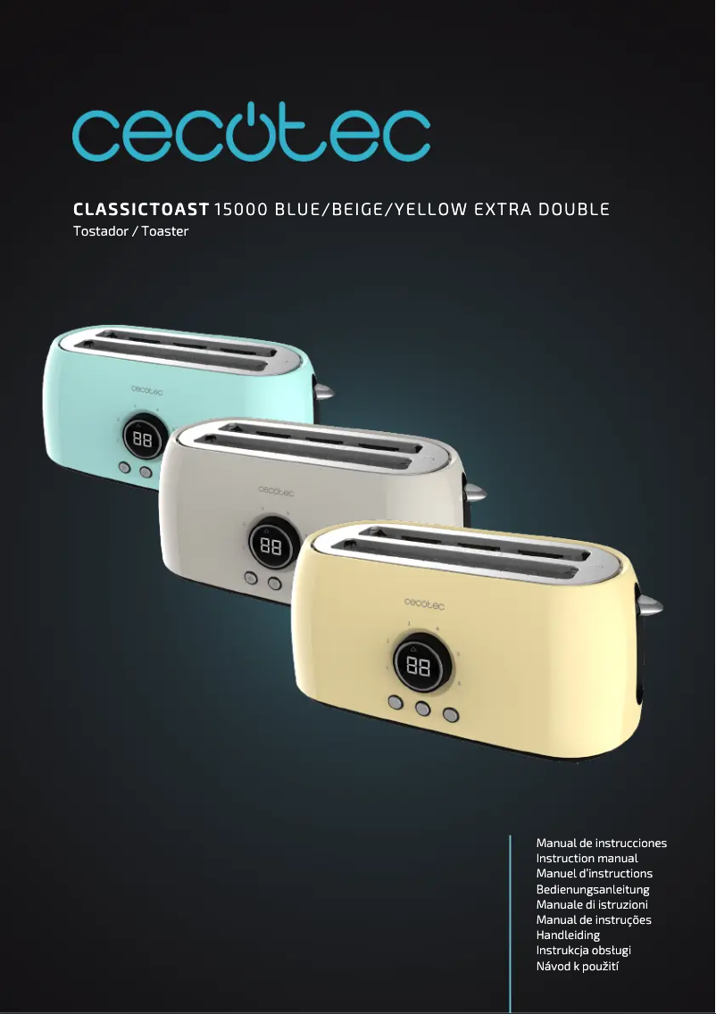 Page 1 de la notice Manuel utilisateur Cecotec ClassicToast 1500