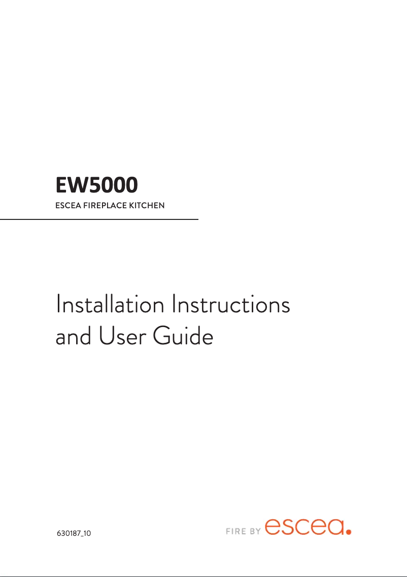 Page 1 de la notice Manuel utilisateur Escea EW5000