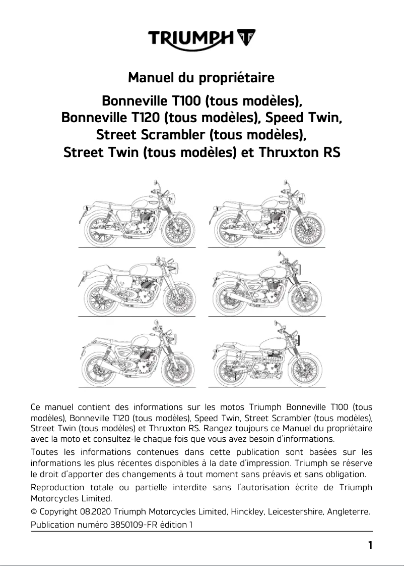 Image de la première page du manuel de l'appareil Speed Twin (2020)