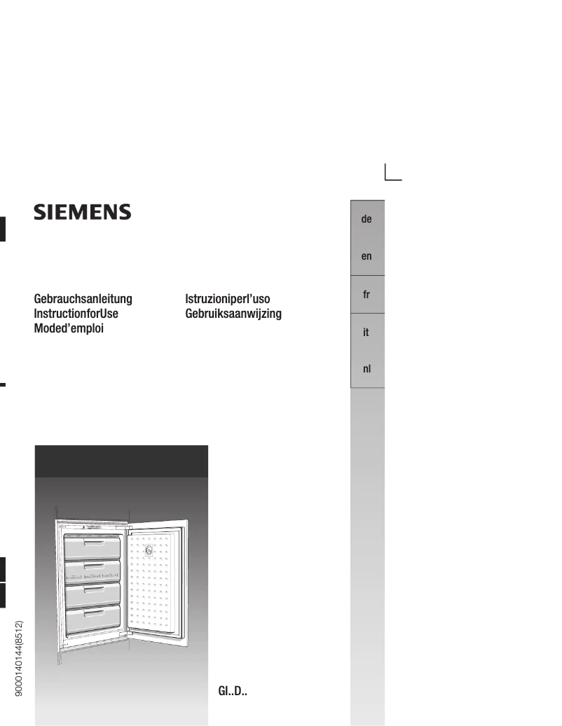 Page n°1 - Manuel utilisateur Siemens GF14DA50