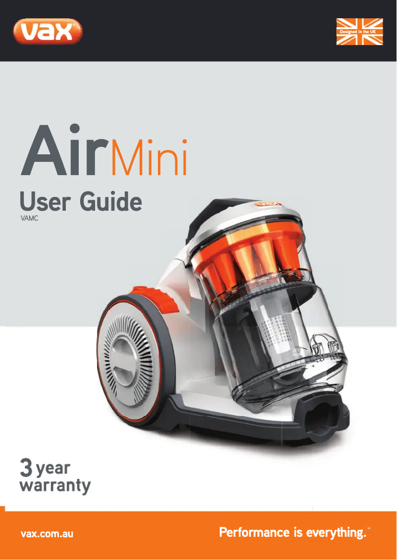 Page n°1 - Manuel utilisateur Vax Air Mini VAMC