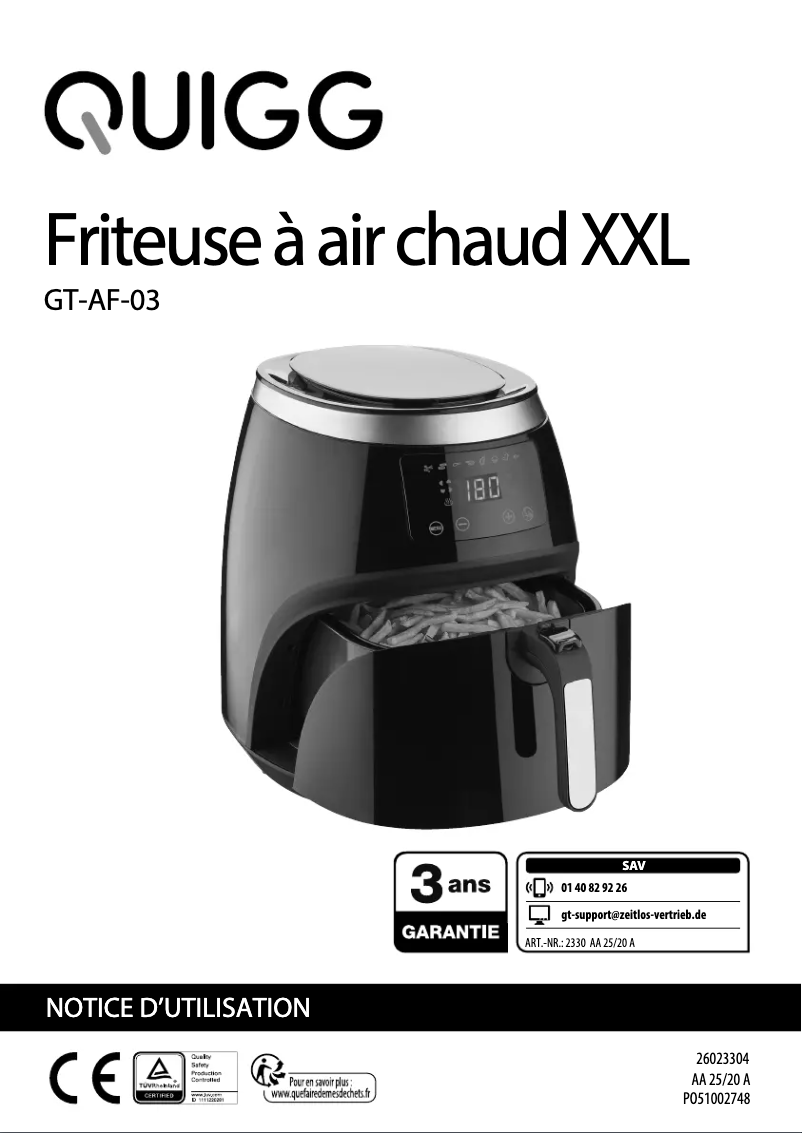 Image de la première page du manuel de l'appareil GT-AF-03