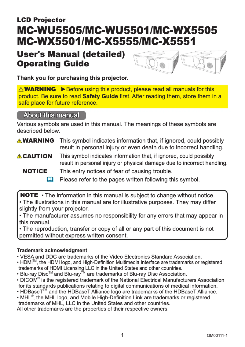 Page 1 de la notice Manuel utilisateur Maxell MC-WX5505