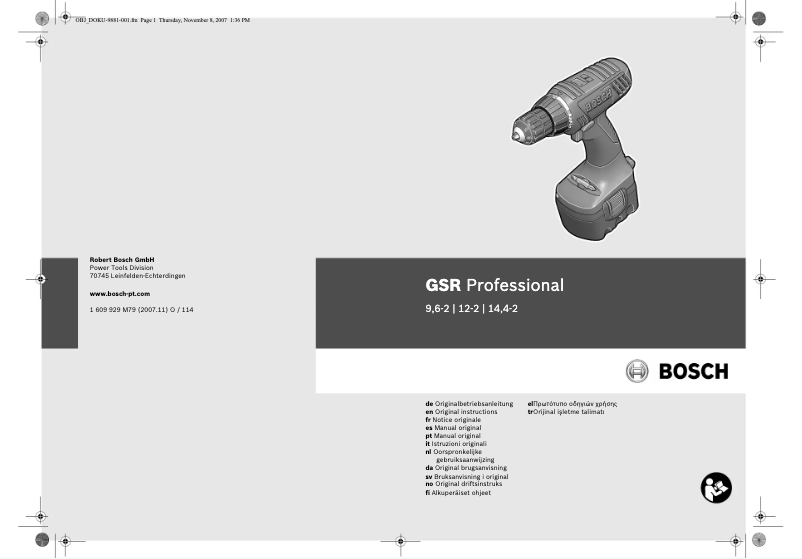 Image de la première page du manuel de l'appareil GSR 12-2