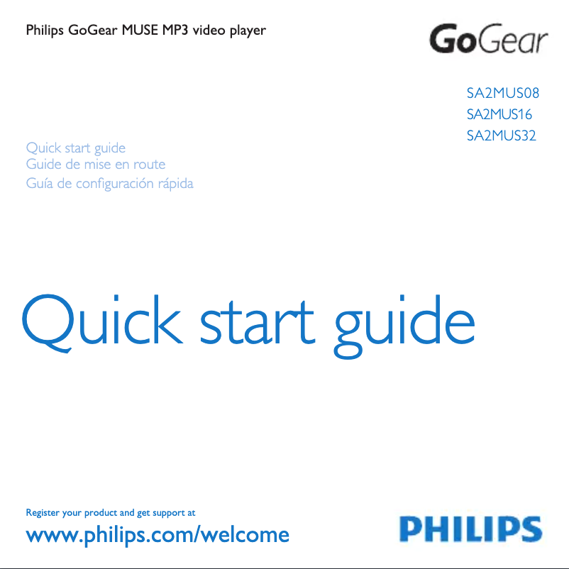 Page n°1 - Manuel utilisateur Philips GoGear SA2MUS32S