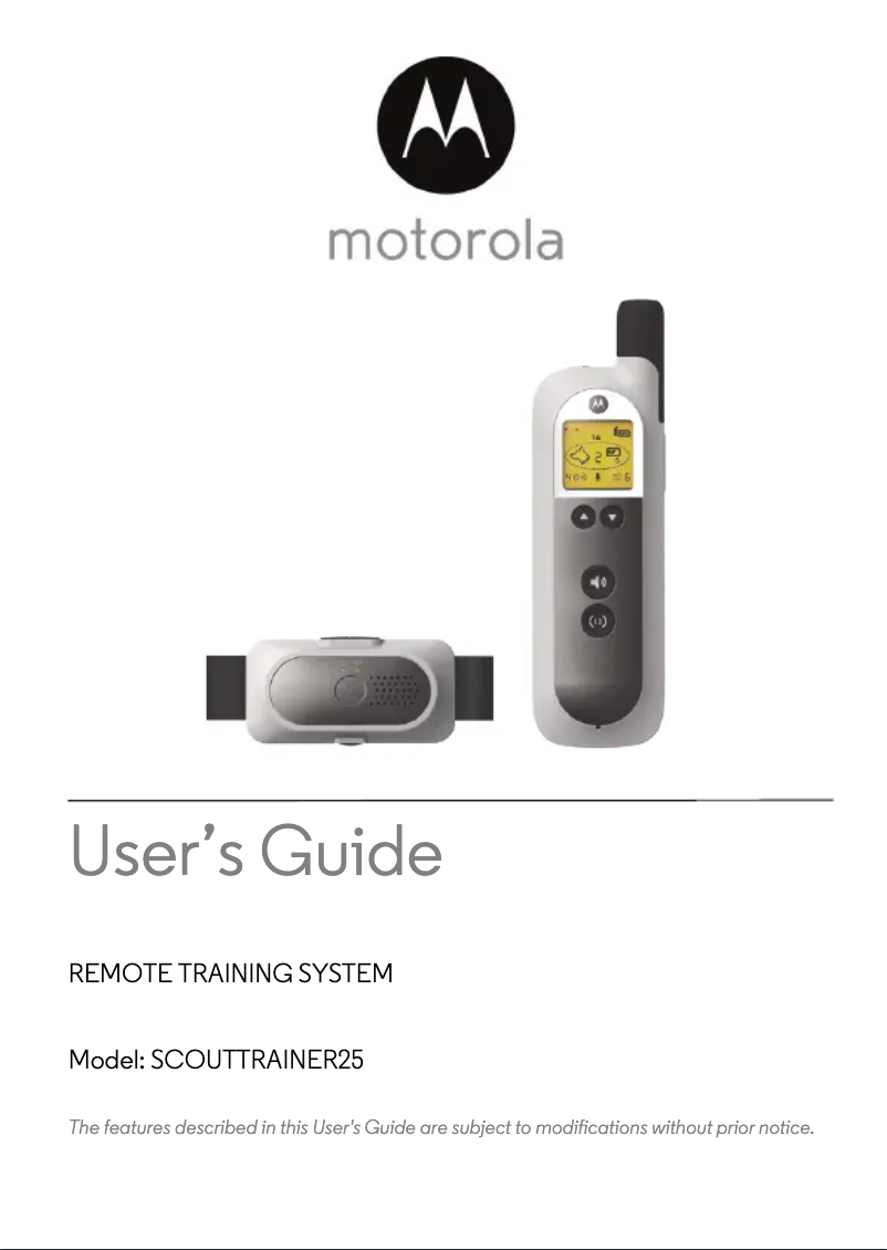 Page 1 de la notice Manuel utilisateur Motorola ScoutTrainer 25