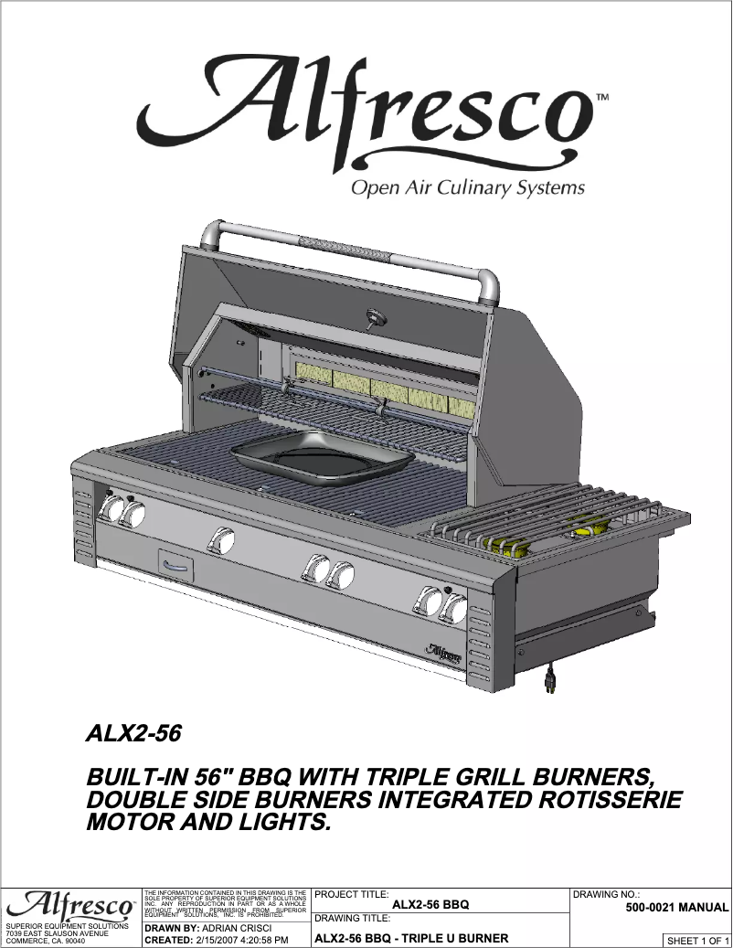 Page n°1 - Manuel utilisateur Alfresco ALX2-56SZ