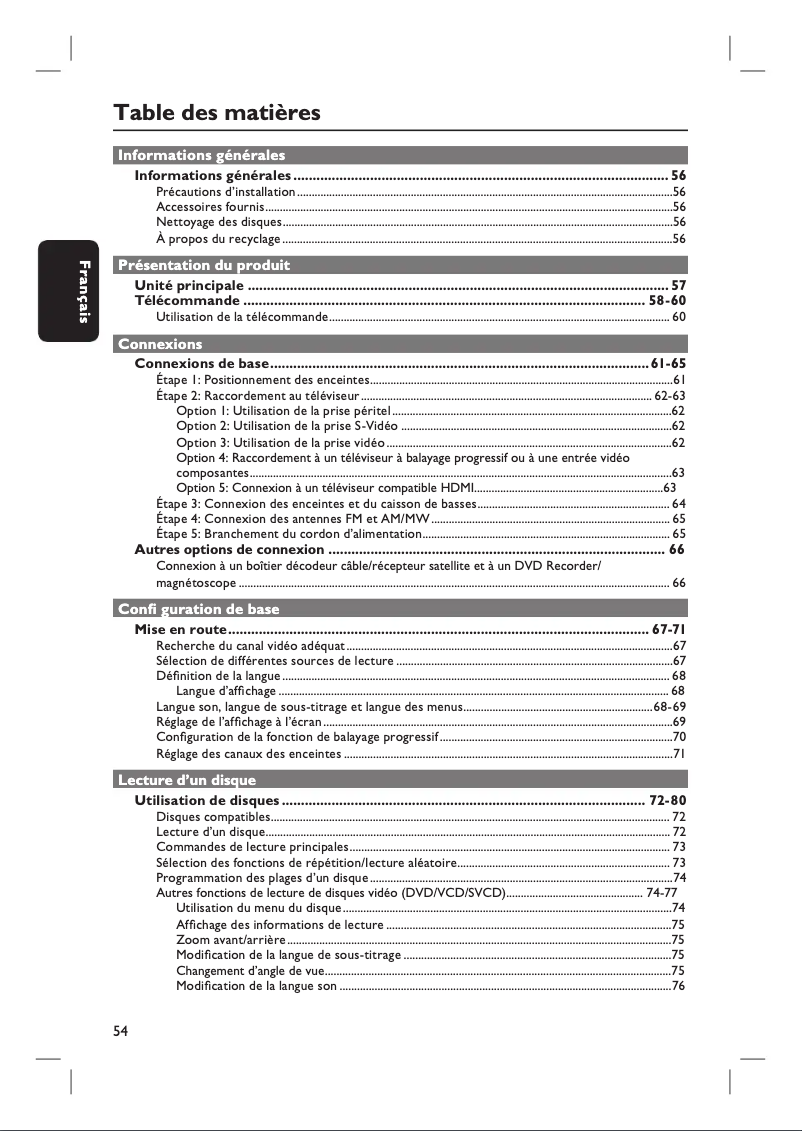 Image de la première page du manuel de l'appareil HTS3357
