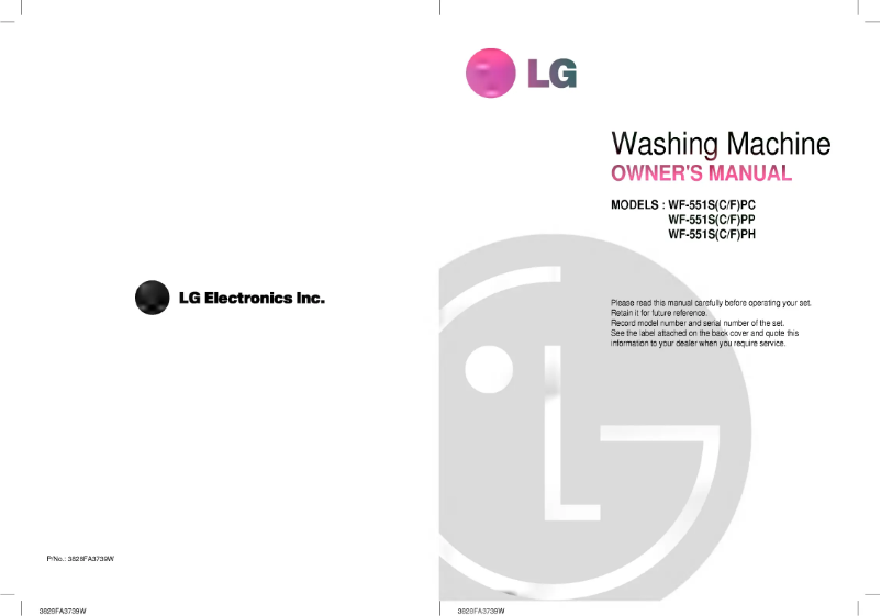 Page n°1 - Manuel utilisateur LG WF-551SPP