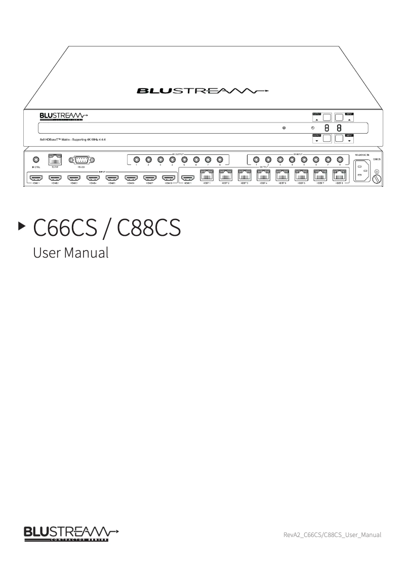 Page 1 de la notice Manuel utilisateur Blustream C88CS