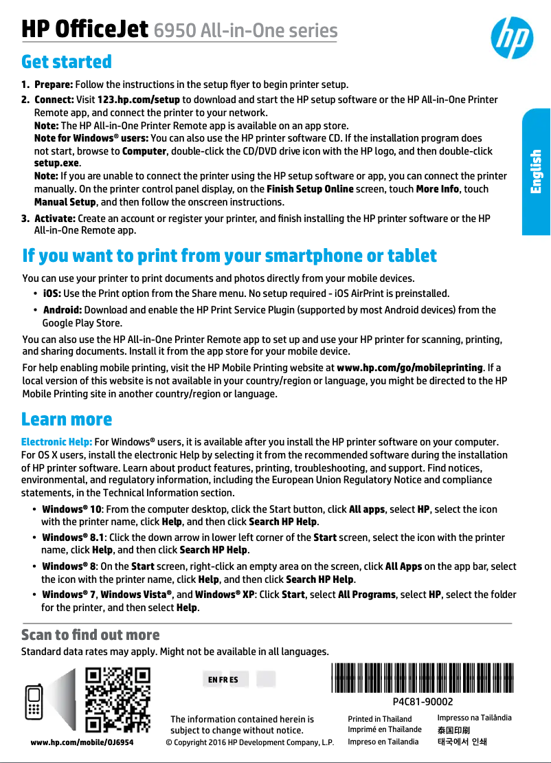 Page n°1 - Manuel utilisateur HP OfficeJet 6958