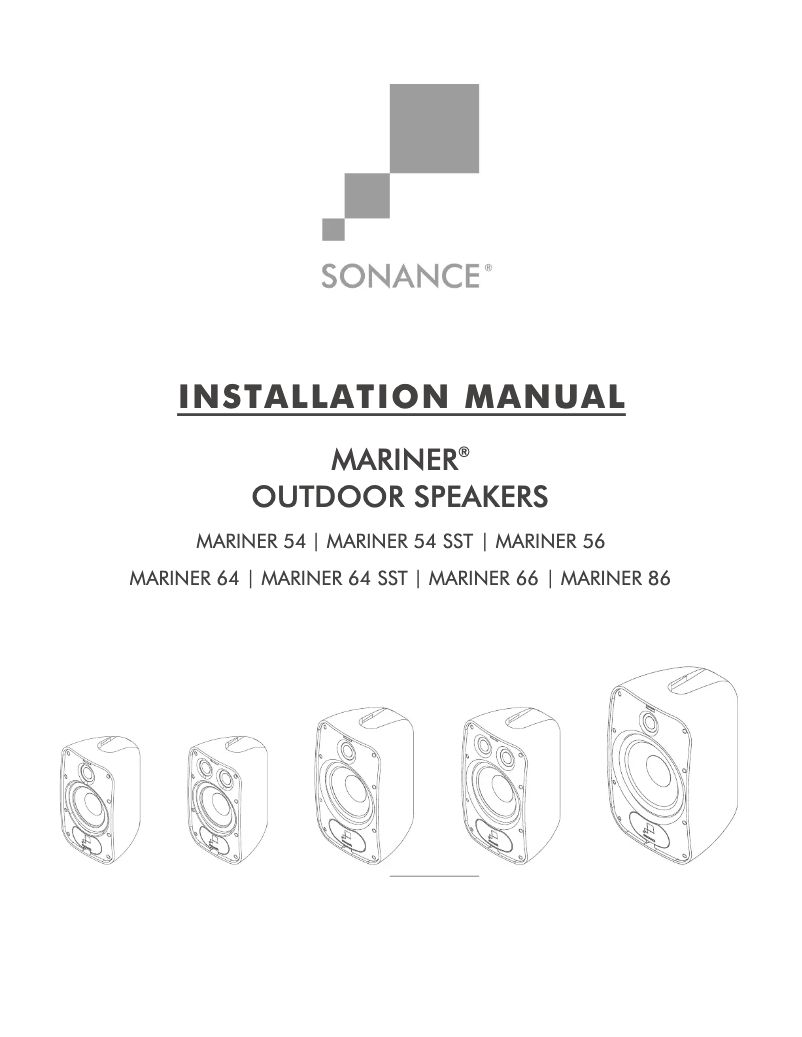 Page n°1 - Manuel utilisateur Sonance Mariner 54 SST