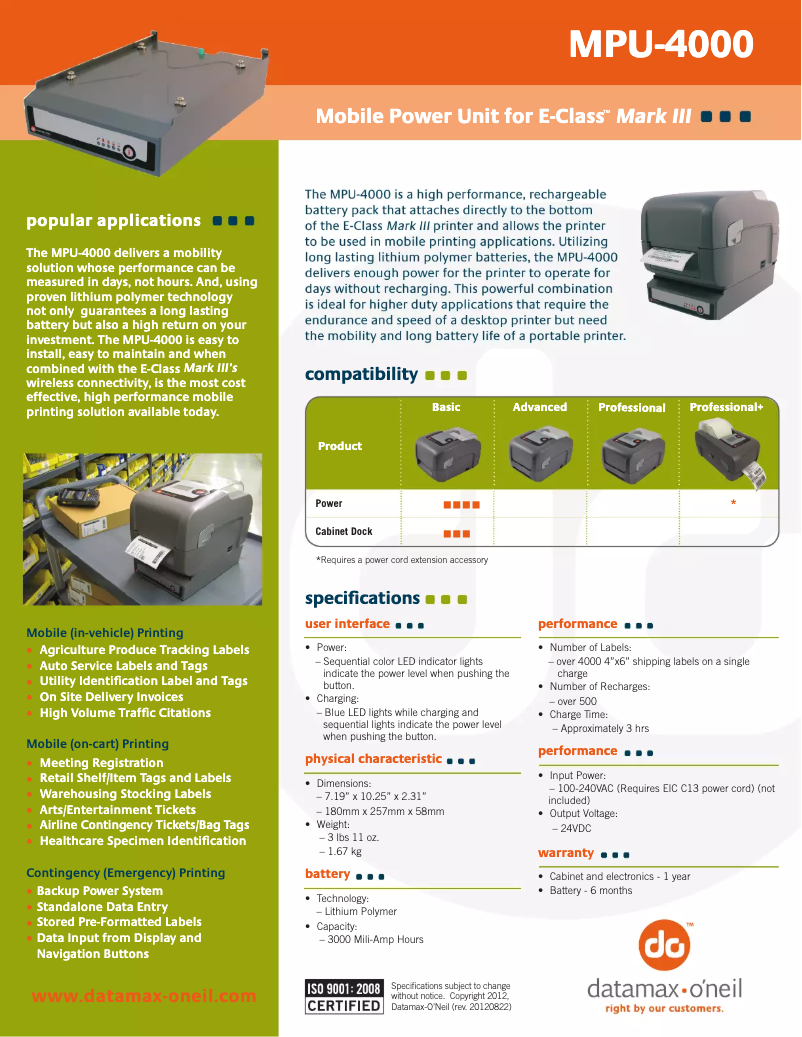 Image de la première page du manuel de l'appareil MPU-4000