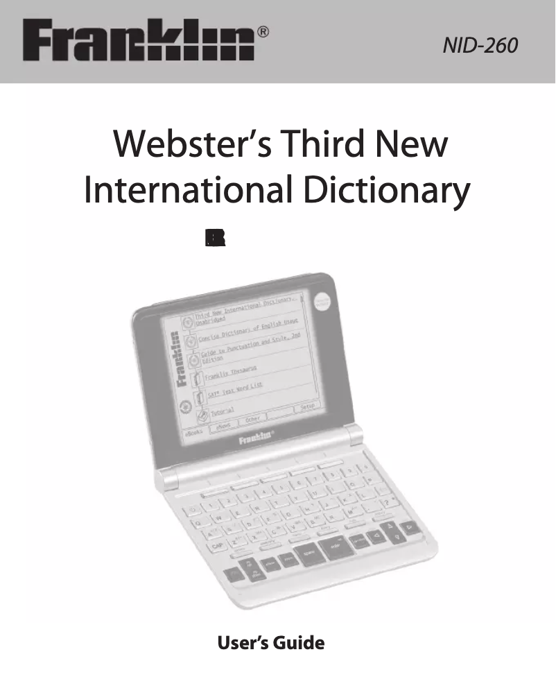 Image de la première page du manuel de l'appareil NID-260M