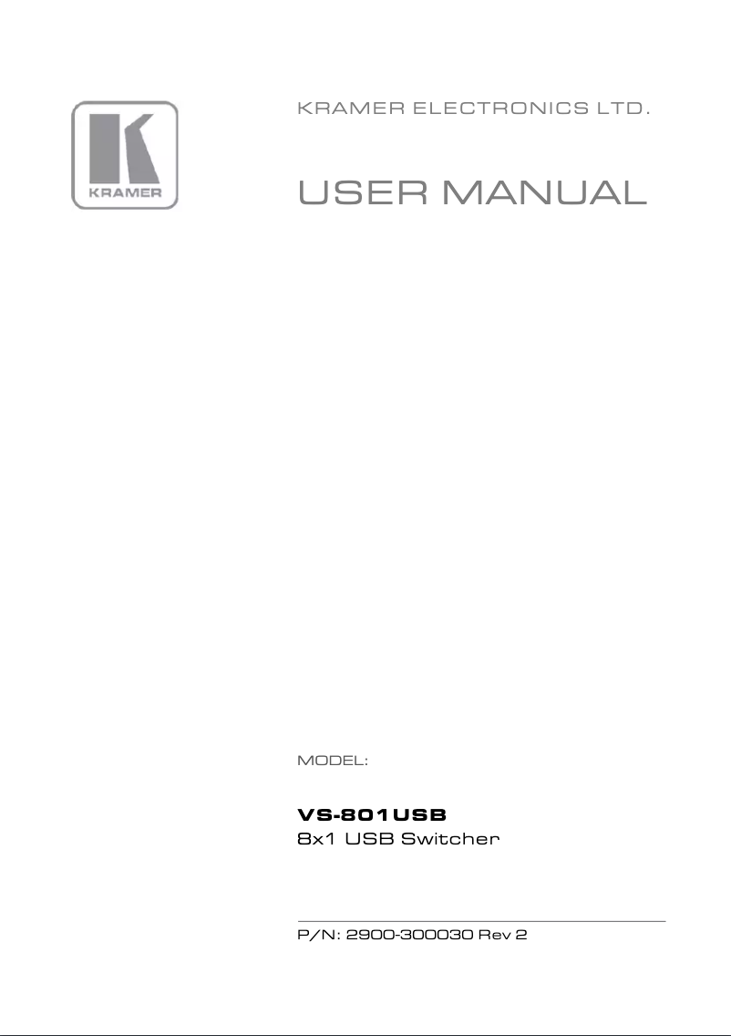 Página 1 del manual Manual de usuario Kramer VS-801USB
