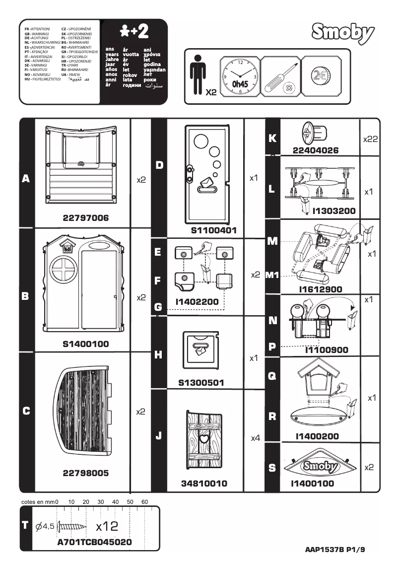 Page 1 de la notice Manuel utilisateur Smoby Jura Lodge 310263