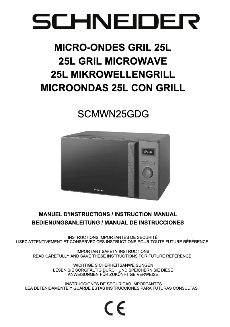 Page 1 de la notice Manuel utilisateur Schneider SCMWN25GDG