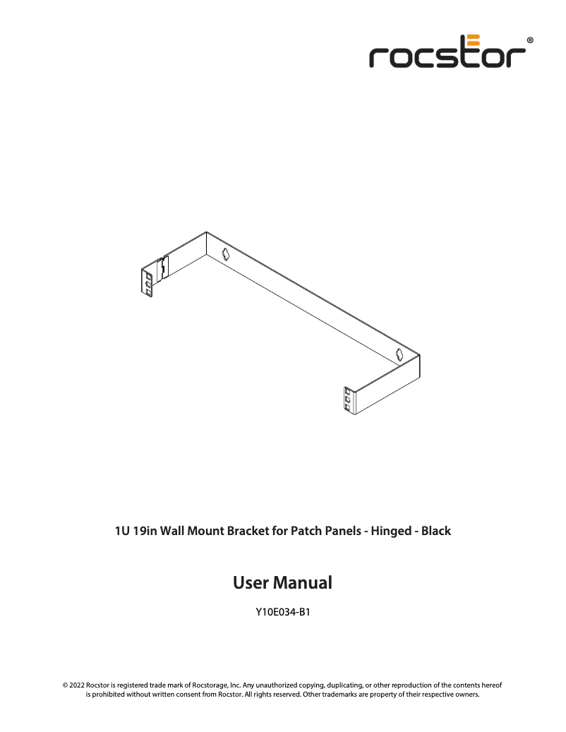 Page 1 de la notice Manuel utilisateur Rocstor Y10E034-B1