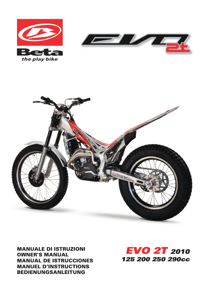 Page 1 de la notice Manuel utilisateur Beta EVO 125 2T (2010)