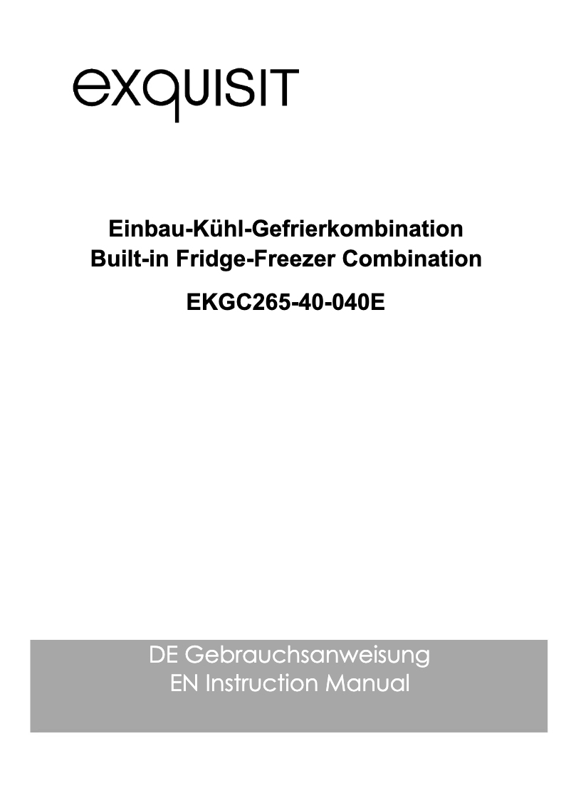 Page n°1 - Manuel utilisateur Exquisit EKGC265-40-040E