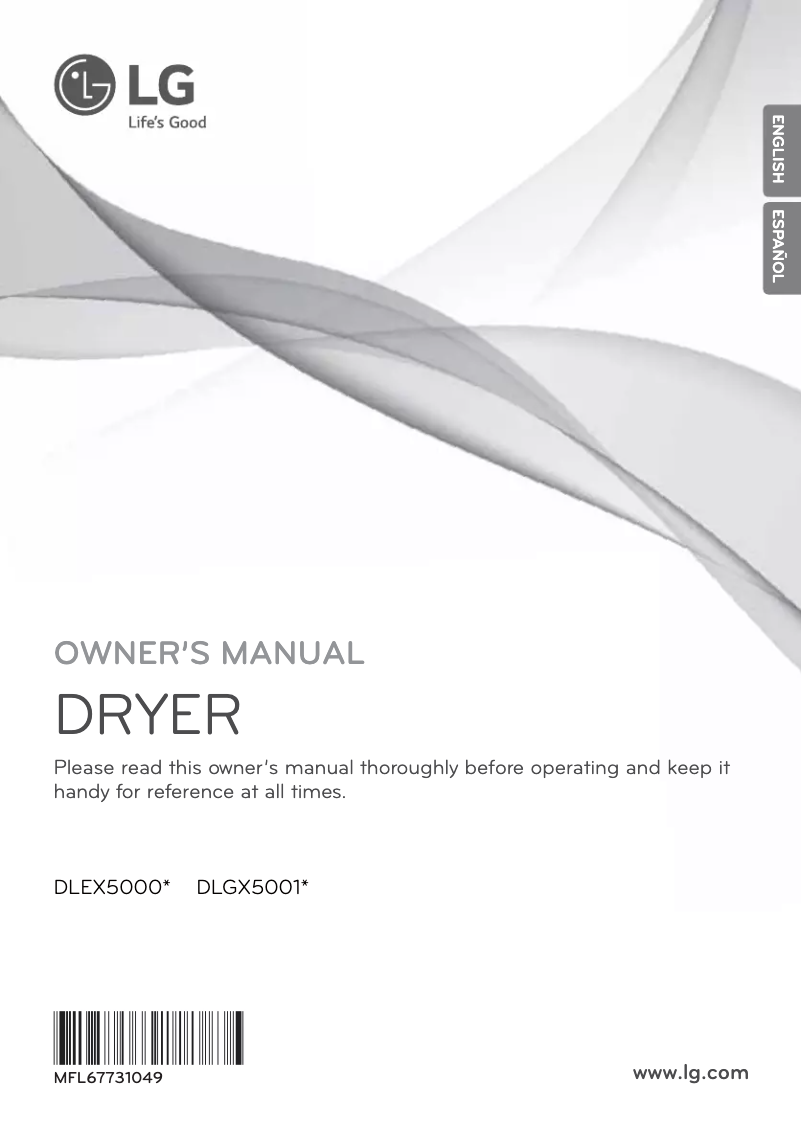 Page n°1 - Manuel utilisateur LG DLGX5001W