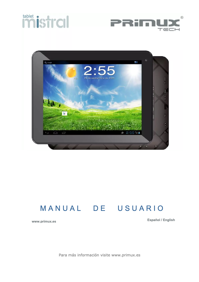 Page 1 de la notice Manuel utilisateur Primux Mistral