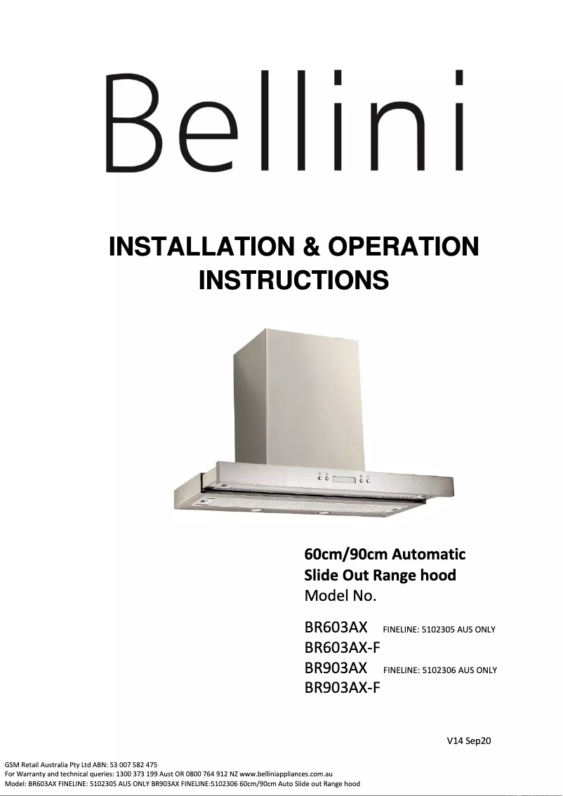 Image de la première page du manuel de l'appareil BR603AX