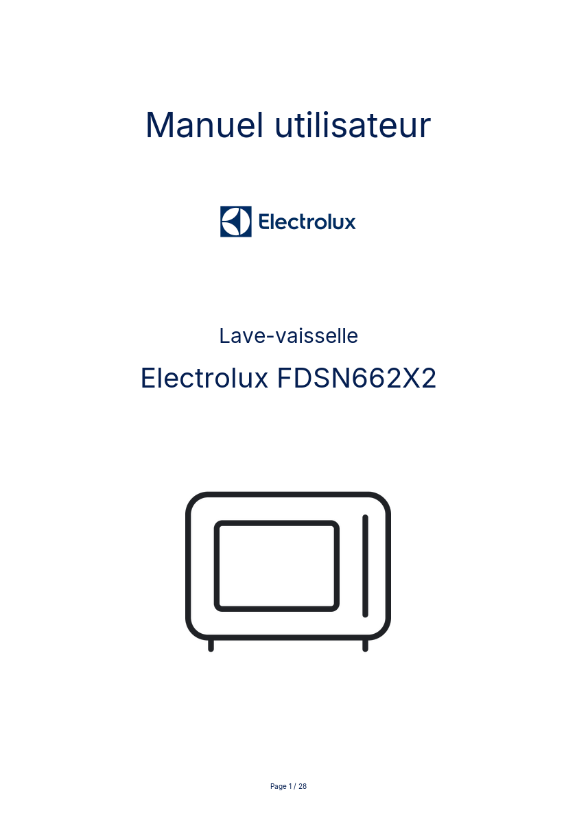 Page n°1 - Manuel utilisateur Electrolux FDSN662X2