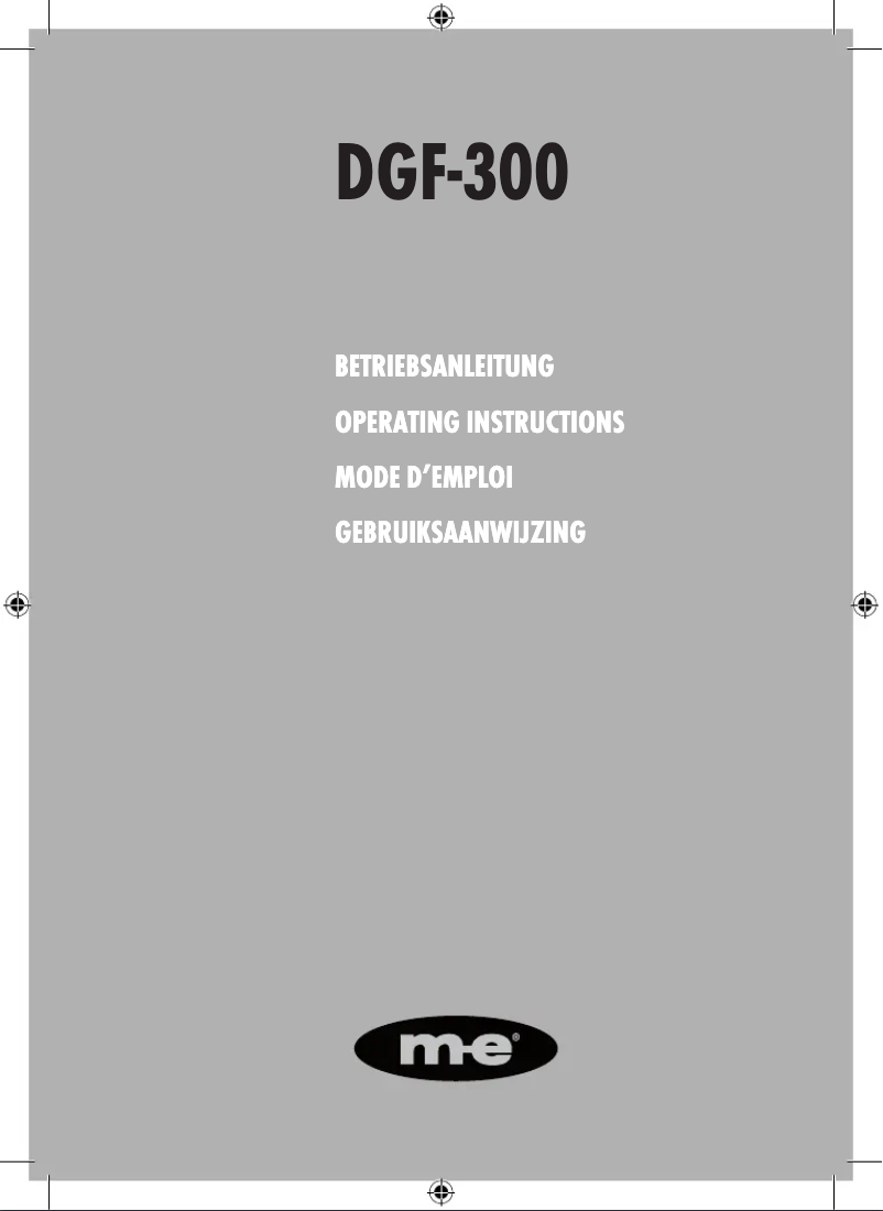Image de la première page du manuel de l'appareil DGF-300