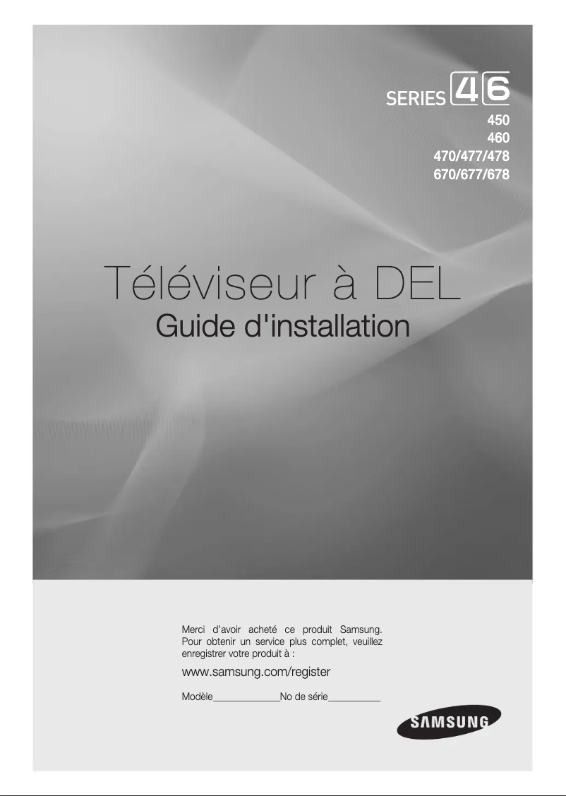Page n°1 - Manuel utilisateur Samsung HG40ND478SF
