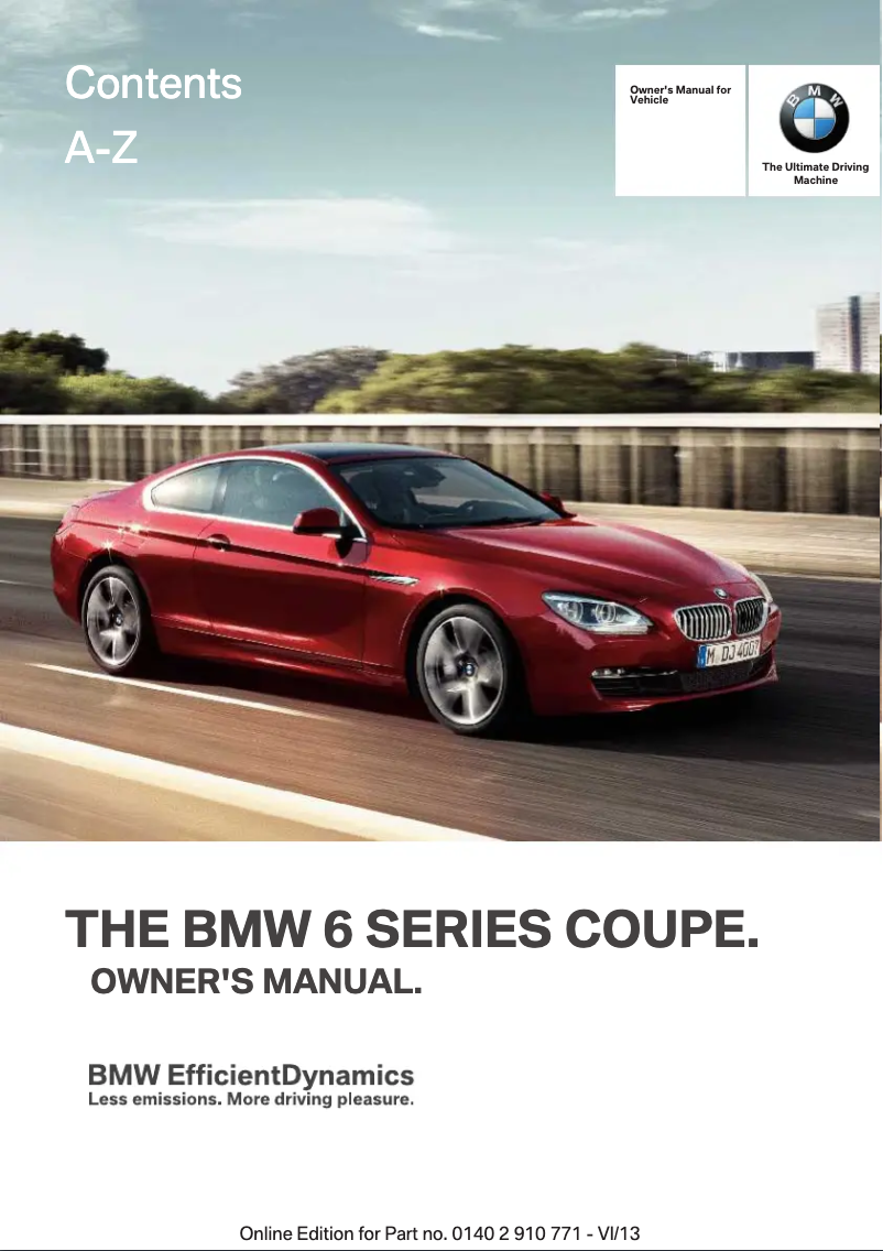 Page 1 de la notice Manuel utilisateur BMW 650i xDrive Coupe (2014)