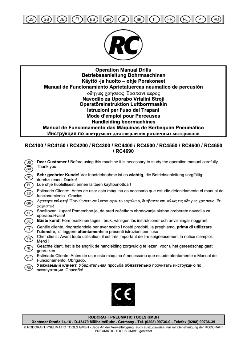 Page n°1 - Manuel utilisateur Rodcraft RC4500