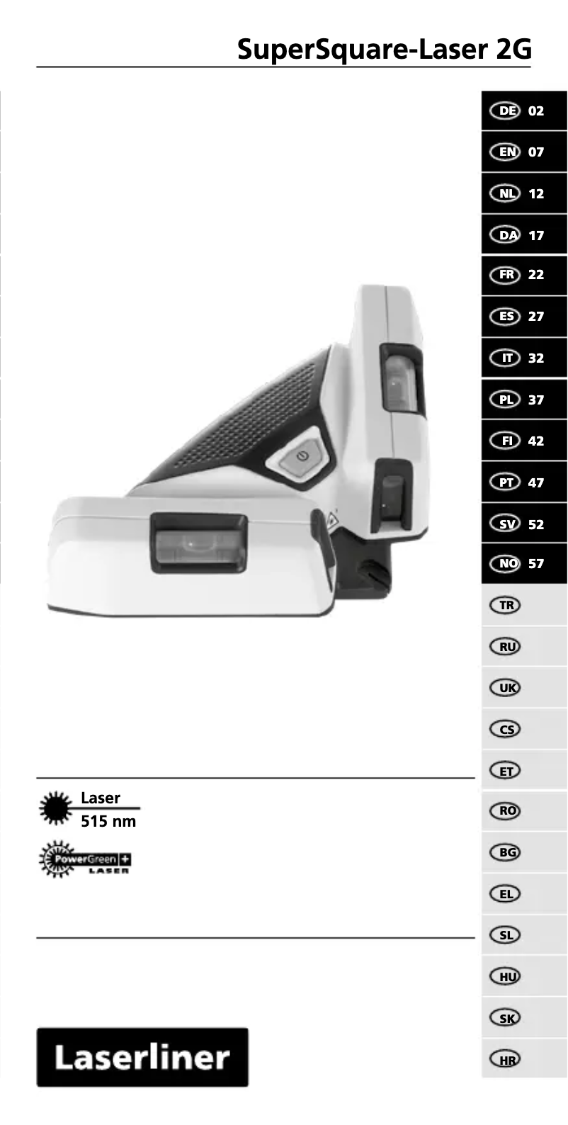Image de la première page du manuel de l'appareil SuperSquare-Laser 2G Plus