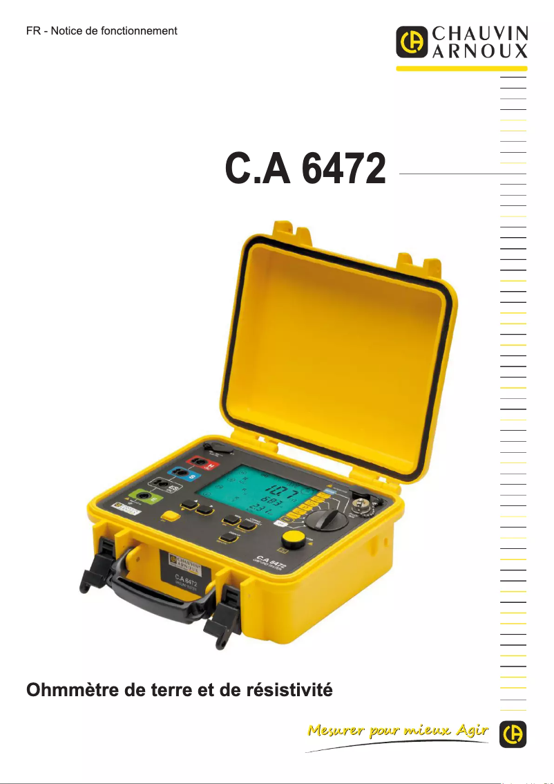 Page 1 de la notice Manuel utilisateur Chauvin Arnoux C.A 6472
