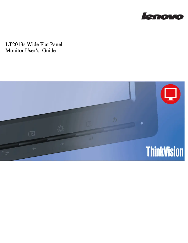 Page n°1 - Manuel utilisateur Lenovo ThinkVision LT2013s